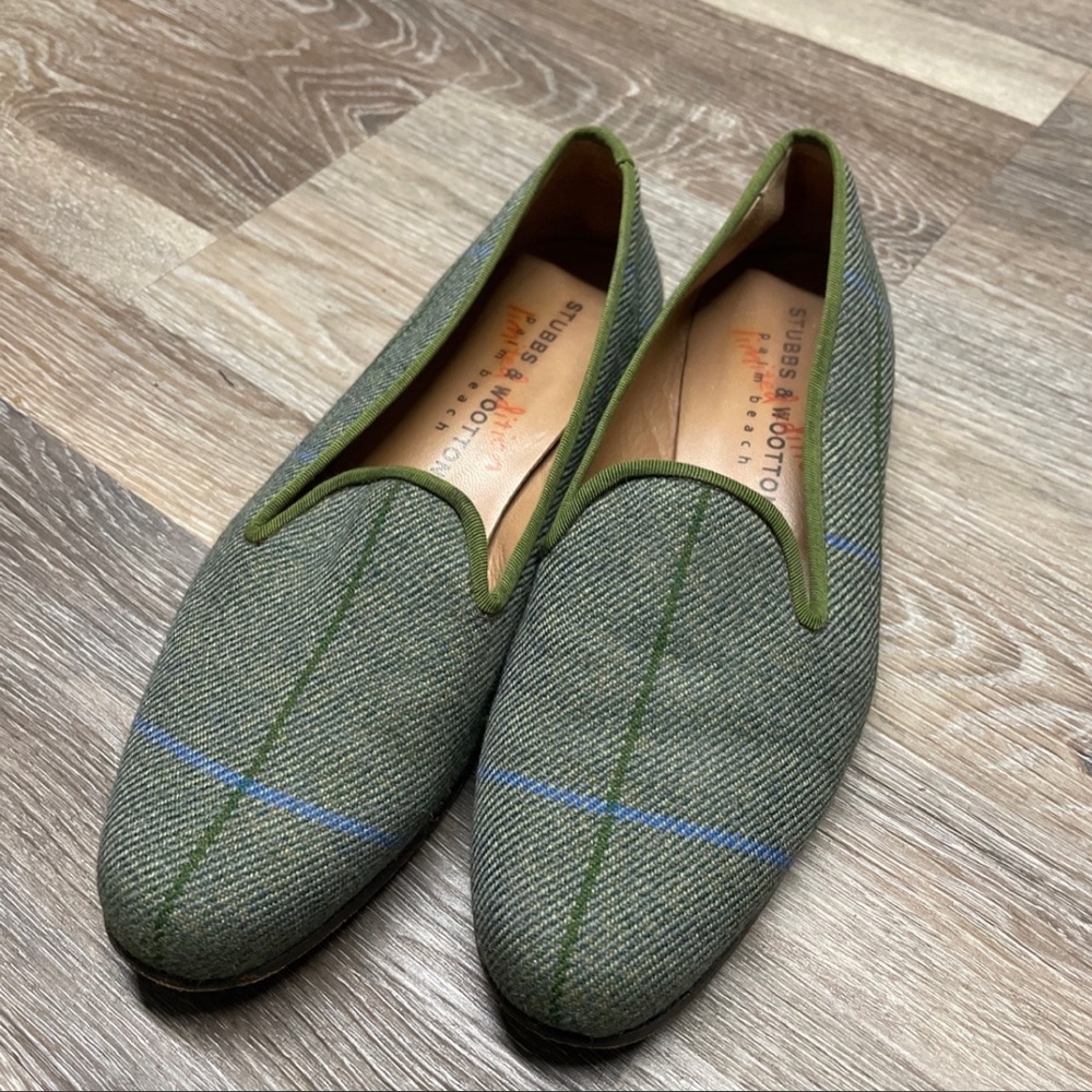 Stubbs & Wootton Wmns Limited Edition Plaid Slippers/Loafer Flats/Shoes~8.5